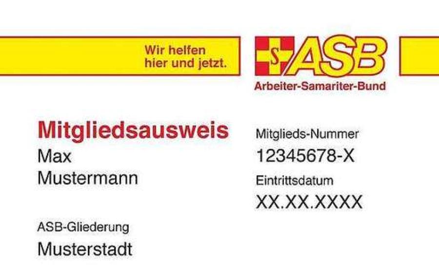 Exemplarische Abbildung eines ASB-Mitgliedsausweises